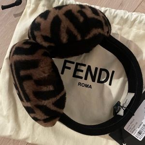 FENDI Shearling Zucca Earmuffs